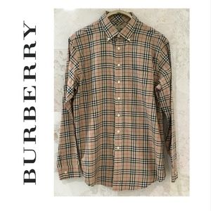 BURBERRY {Men XL} Nova Check Button-Down Shirt Tan